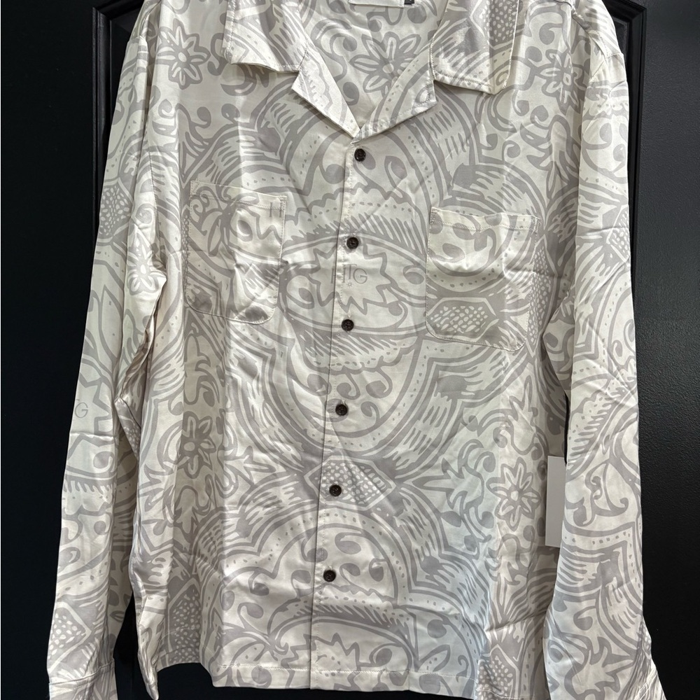 Honor the gift Bone and Gray Printed Woven Shirt